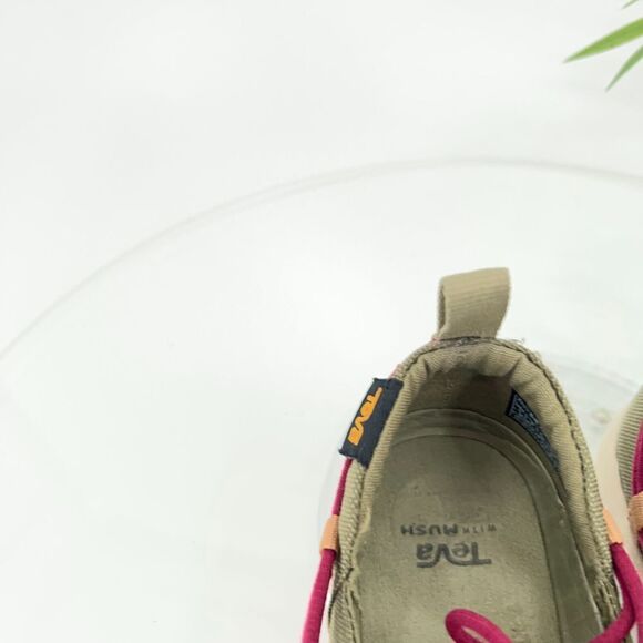 Teva Women's Mary Jane Voya Infinity Size 8 Green Red Fabric Flat Slip On Shoes - Picture 9 of 12